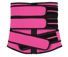 Load image into Gallery viewer, Image of the Glamour Lady Tree Belts Waist Trainer being worn: "Woman wearing the Glamour Lady Tree Belts Waist Trainer, showcasing its slimming and shaping effects on the abdomen and waist. Made of neoprene material for weight loss and sculpting.