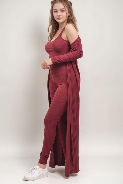 Effortless Style Meets Unmatched Comfort: The Solid Knitted 3-Piece Legging Set
