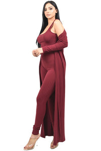 Solid knitted 3 pieces legging set